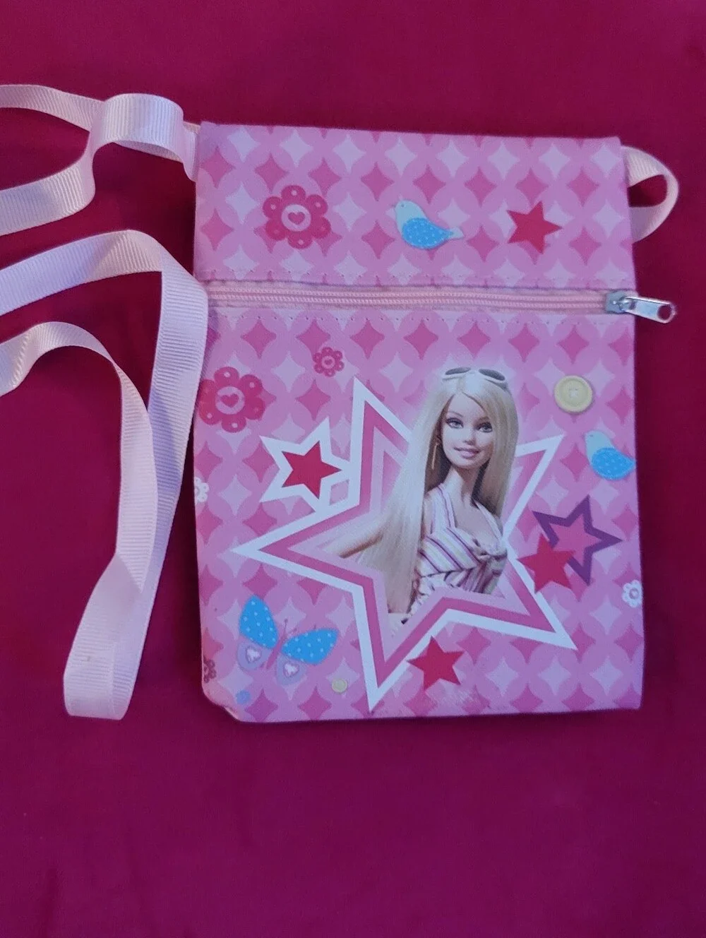 Girls Pink Character Crossbody Pouch - Kids Shoulder Bag